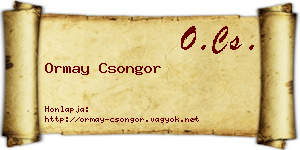 Ormay Csongor névjegykártya